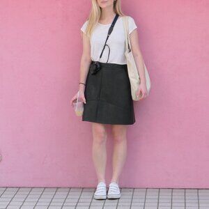 Zara fake leather mini skirt